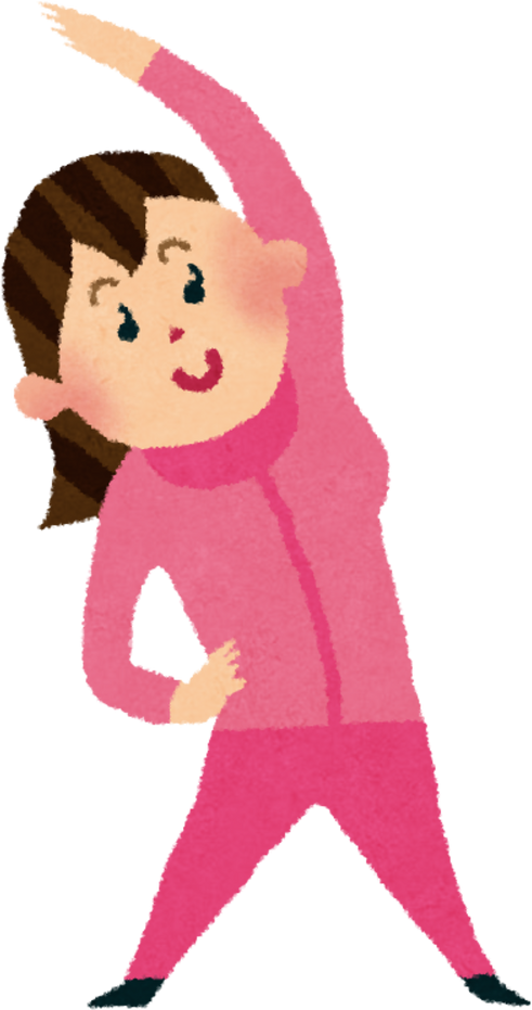 Illustration of a Woman Doing Gymnastics Warm-Up in Pink Attire